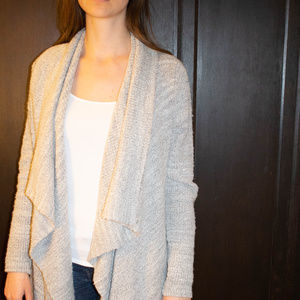 Gray marled coatigan sweater